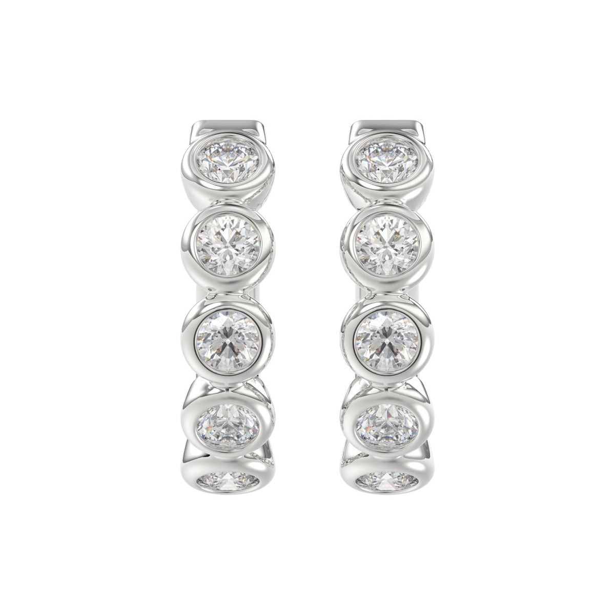 14K WHITE GOLD 1.00CT ROUND DIAMOND LADIES EARRINGS