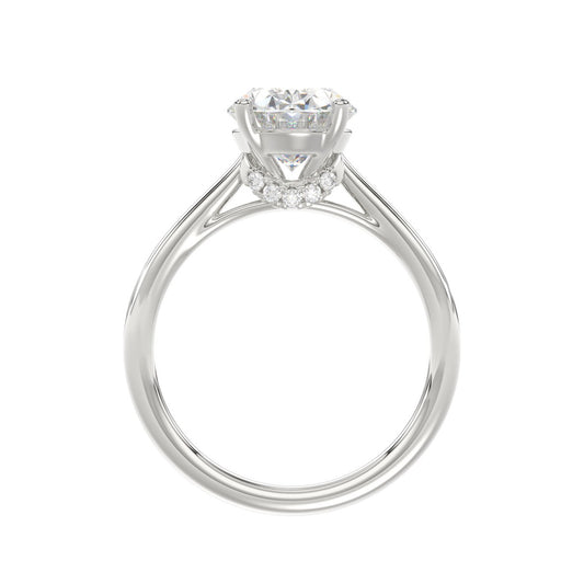 14K WHITE GOLD 4 1/2CT ROUND/OVAL DIAMOND LADIES BRIDAL SET (CENTER STONE OVAL DIAMOND 3.00CT)