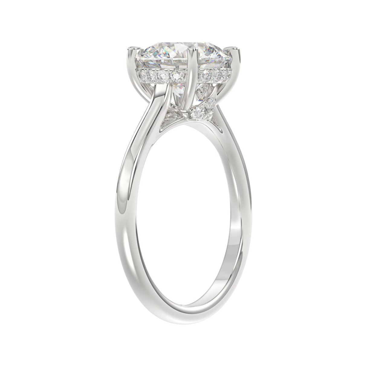 14K WHITE GOLD 4 3/8CT ROUND DIAMOND LADIES BRIDAL SET (CENTER STONE ROUND DIAMOND 3.00CT)