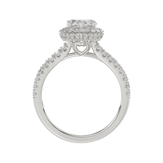14K WHITE GOLD 3.00CT ROUND/MARQUISE DIAMOND LADIES RING (CENTER STONE MARQUISE DIAMOND 2CT)
