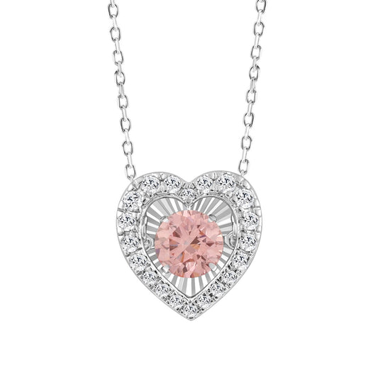 ETERNAL BLUSH COLLECTION 14K WHITE GOLD 1.00CT ROUND DIAMOND LADIES PENDANT (ROUND PINK)