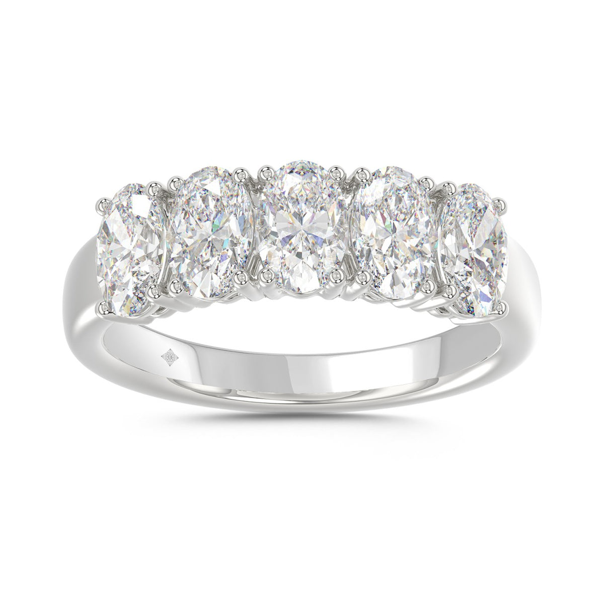 14K WHITE GOLD 2.00CT OVAL DIAMOND LADIES BAND