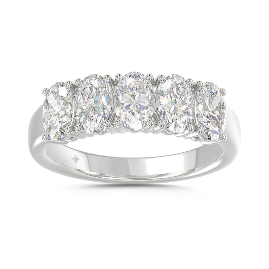 14K WHITE GOLD 2.00CT OVAL DIAMOND LADIES BAND
