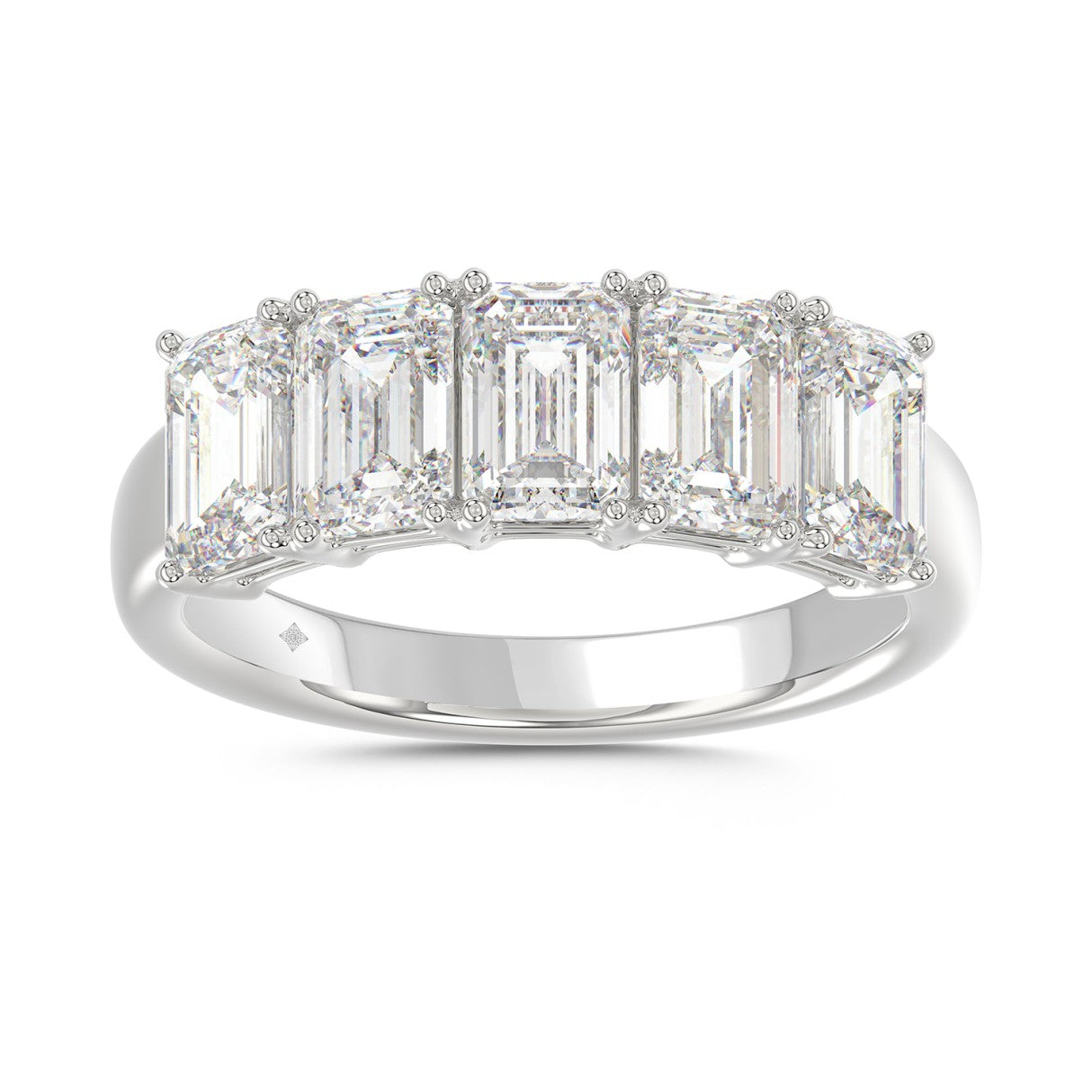 14K WHITE GOLD 2.00CT EMERALD DIAMOND LADIES BAND