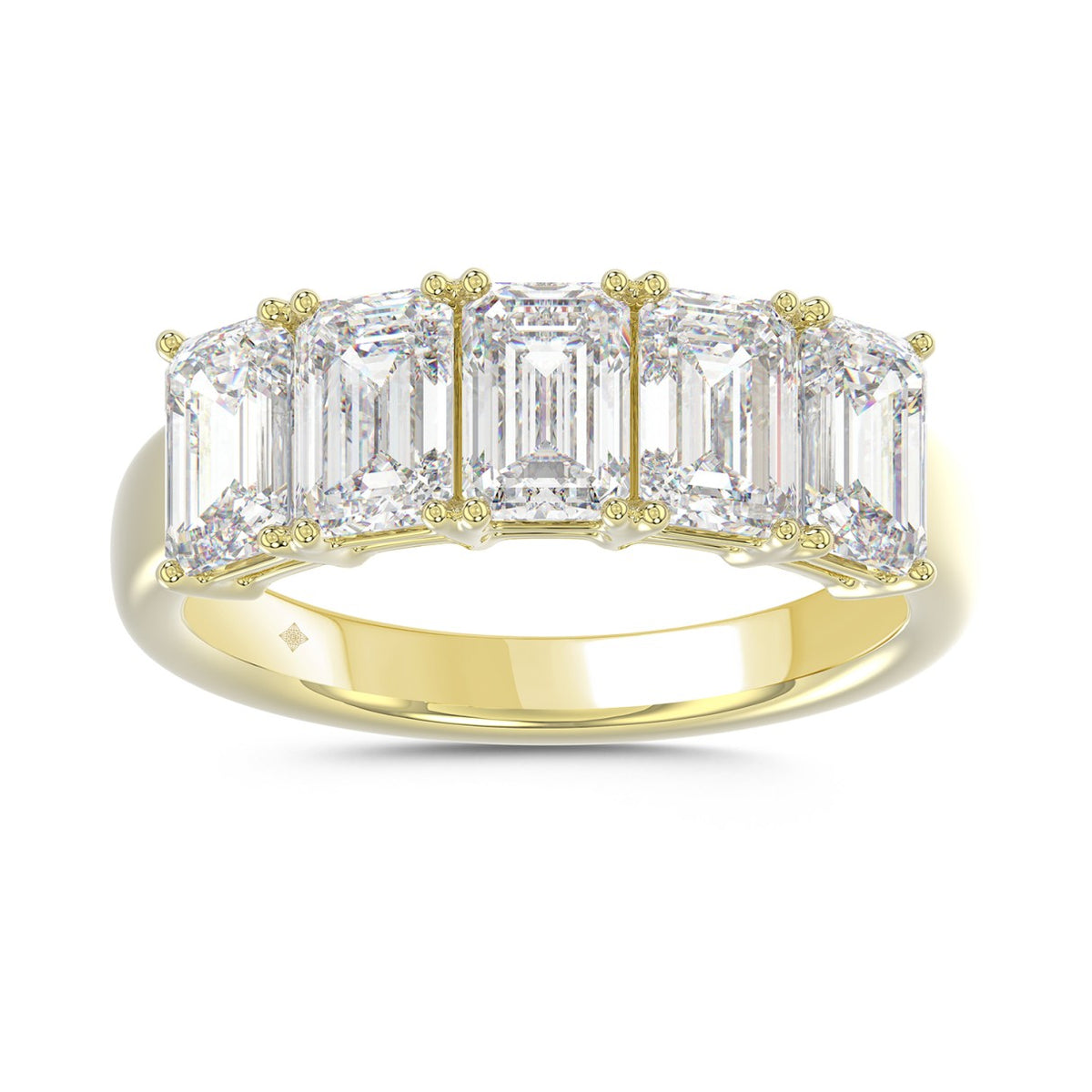 14K YELLOW GOLD 2.00CT EMERALD DIAMOND LADIES BAND