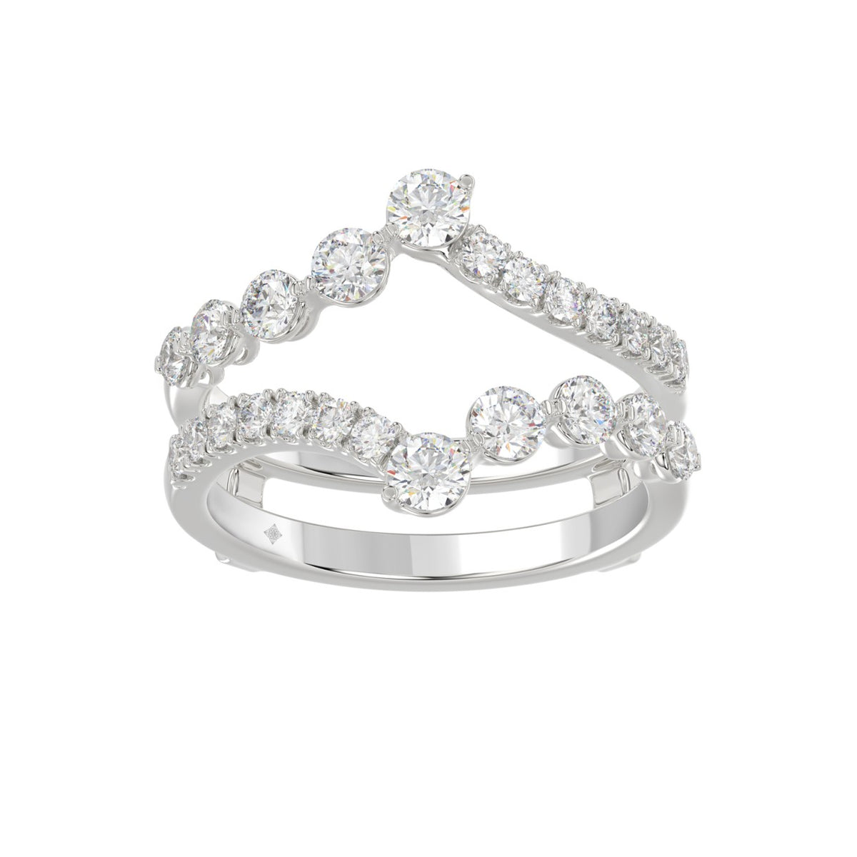 14K WHITE GOLD 1.00CT ROUND DIAMOND LADIES WRAP RING
