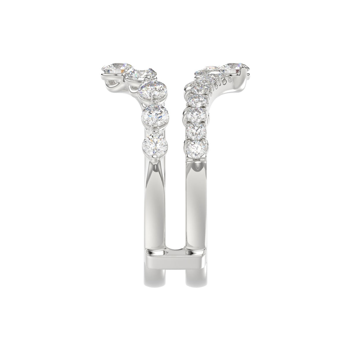 14K WHITE GOLD 1.00CT ROUND DIAMOND LADIES WRAP RING