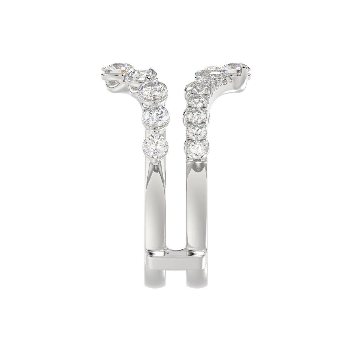 14K WHITE GOLD 1.00CT ROUND DIAMOND LADIES WRAP RING