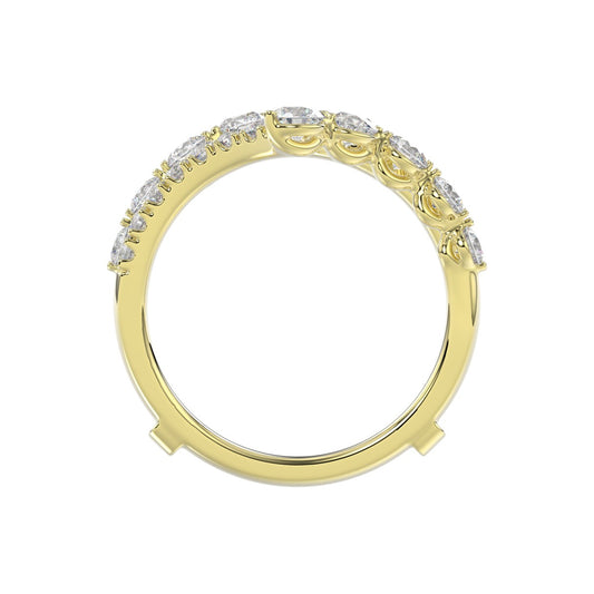 14K YELLOW GOLD 1.00CT ROUND DIAMOND LADIES WRAP RING