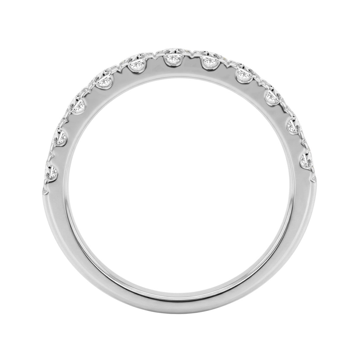 14K WHITE GOLD 3/4CT ROUND DIAMOND LADIES BAND
