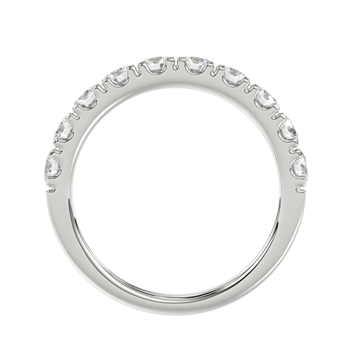 14K WHITE GOLD 1.00CT ROUND DIAMOND LADIES BAND