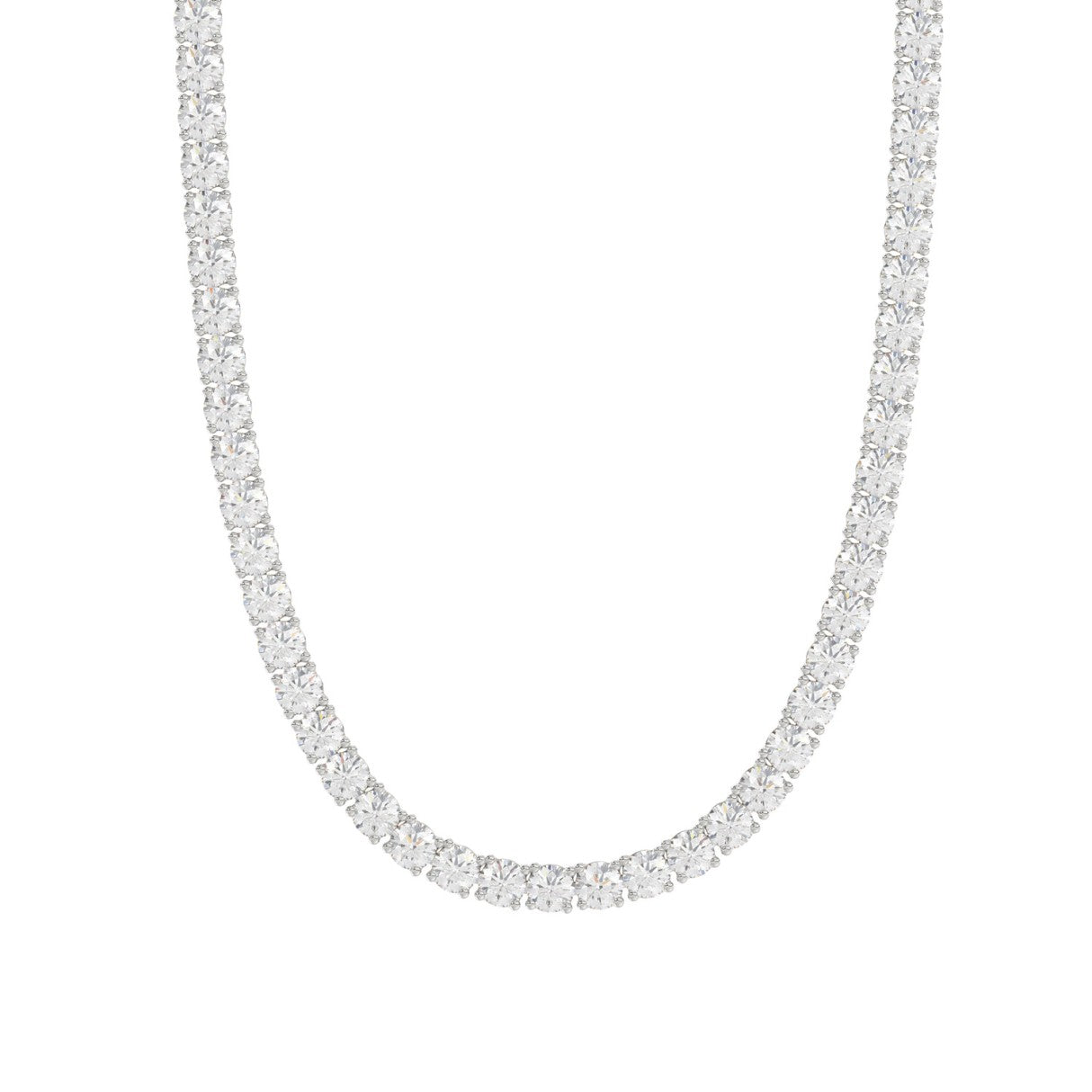 14K WHITE GOLD 10 1/3CT 18 INCH ROUND DIAMOND LADIES TENNIS NECKLACE
