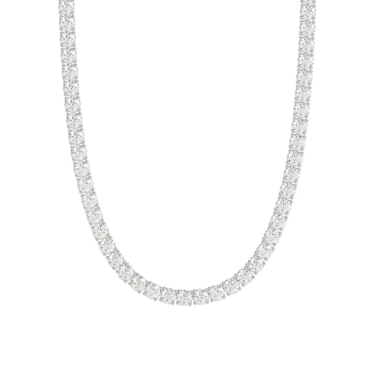 14K WHITE GOLD 10 1/3CT 18 INCH ROUND DIAMOND LADIES TENNIS NECKLACE