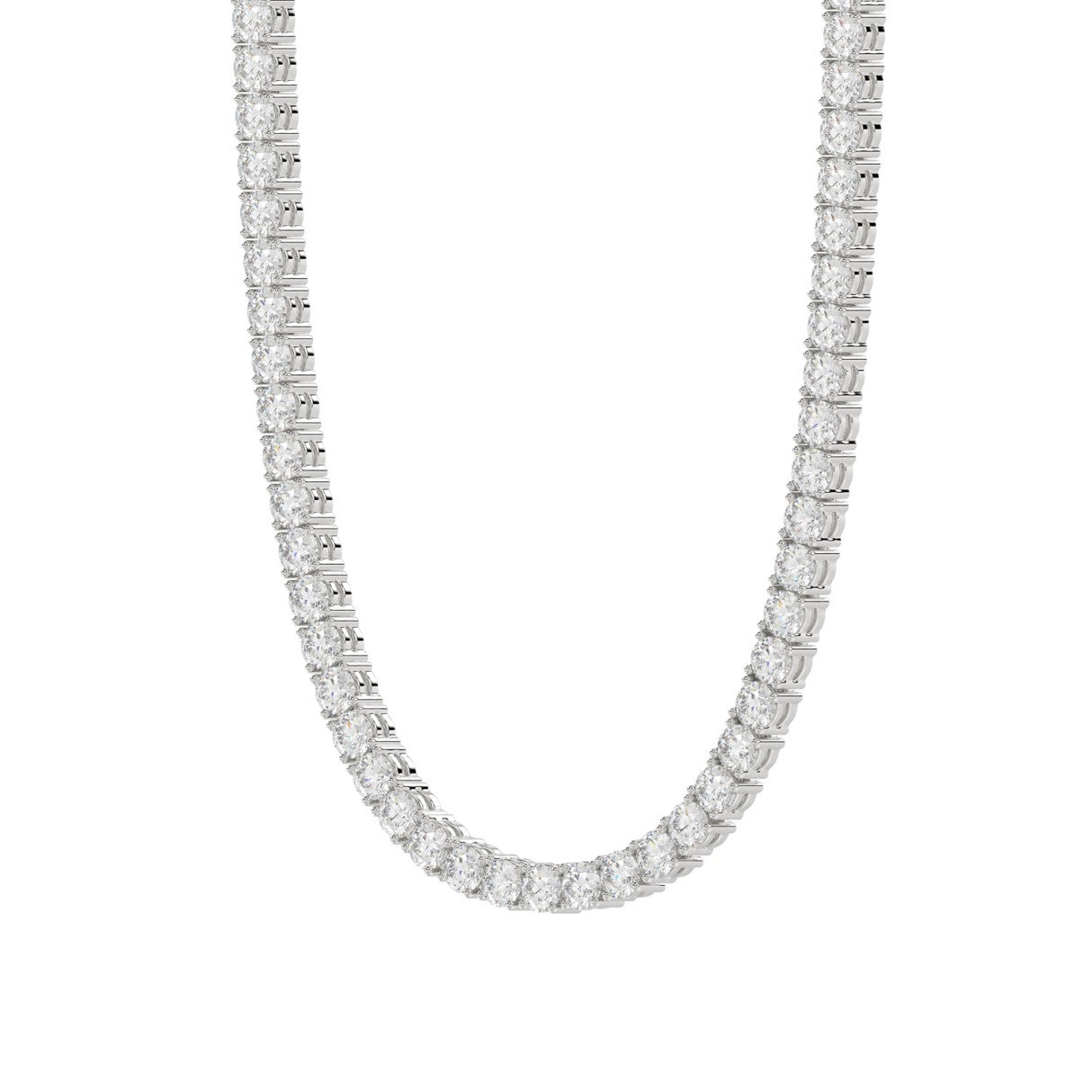 14K WHITE GOLD 10 1/3CT 18 INCH ROUND DIAMOND LADIES TENNIS NECKLACE