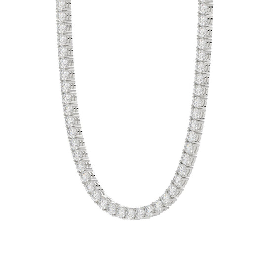 14K WHITE GOLD 10 1/3CT 18 INCH ROUND DIAMOND LADIES TENNIS NECKLACE