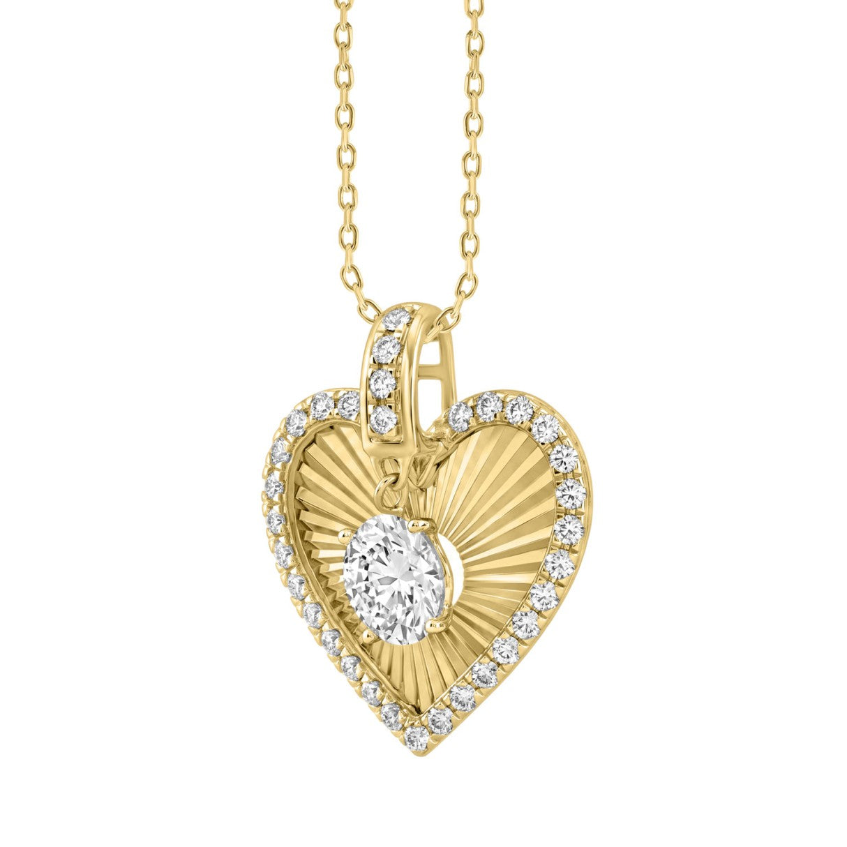 10K YELLOW GOLD 3/4CT ROUND DIAMOND LADIES PENDANT WITH CHAIN