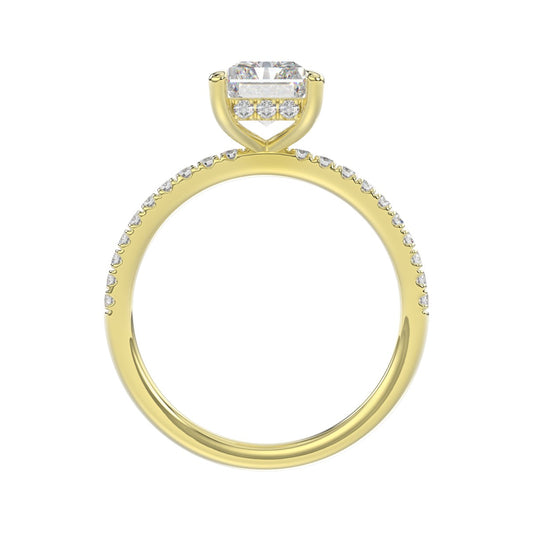 14K YELLOW GOLD 2 1/4CT ROUND/RADIANT DIAMOND LADIES RING (CENTER STONE RADIANT DIAMOND 2CT)