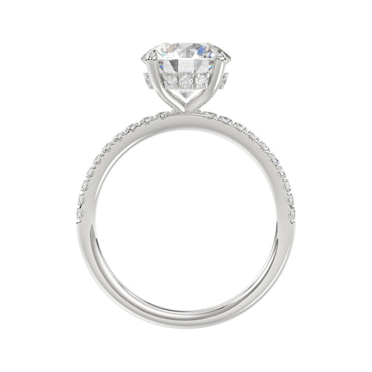 14K WHITE GOLD 2 1/4CT ROUND DIAMOND LADIES RING (CENTER STONE ROUND DIAMOND 2CT)