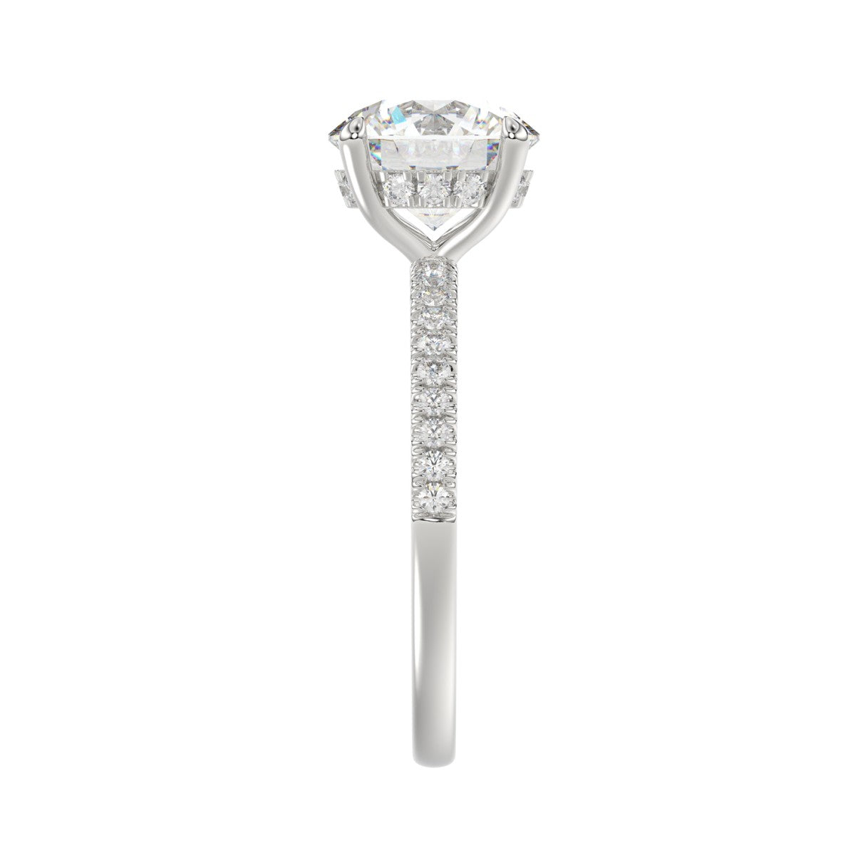 14K WHITE GOLD 2 1/4CT ROUND DIAMOND LADIES RING (CENTER STONE ROUND DIAMOND 2CT)