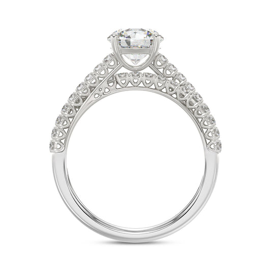 14K WHITE GOLD 1 3/4CT ROUND DIAMOND BRIDAL SET (CENTER STONE ROUND DIAMOND 1CT)