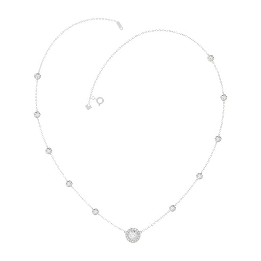 14K WHITE GOLD 2 1/4CT ROUND DIAMOND LADIES NECKLACE