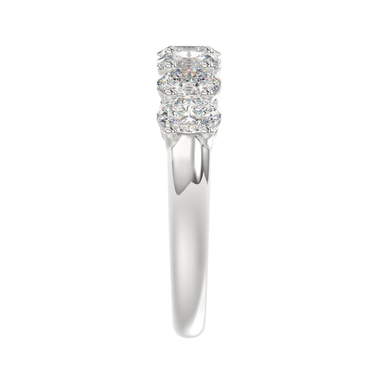 14K WHITE GOLD 1 1/2CT OVAL DIAMOND LADIES BAND