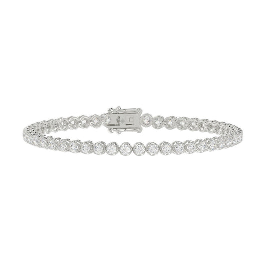 10K WHITE GOLD 3.00CT ROUND DIAMOND LADIES BRACELET