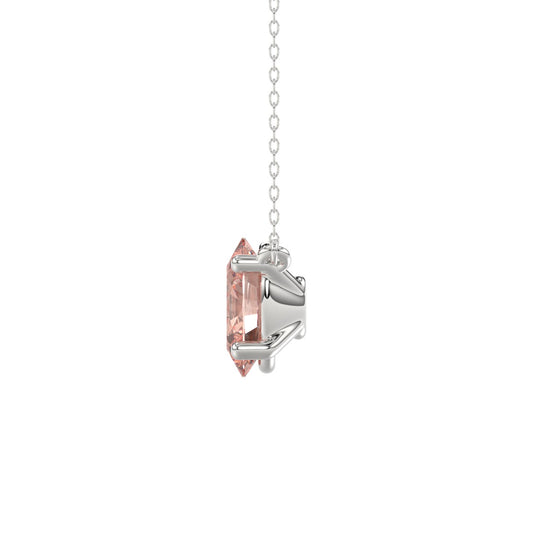14K WHITE GOLD 1.00CT OVAL PINK DIAMOND LADIES PENDANT