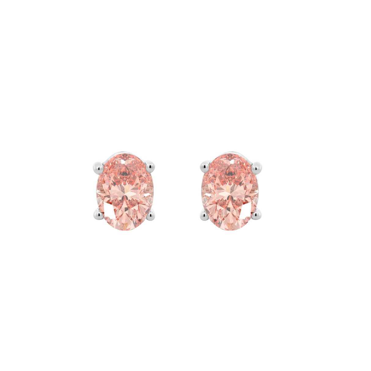 ETERNAL BLUSH COLLECTION 14K WHITE GOLD 2.00CT OVAL PINK DIAMOND LADIES EARRINGS