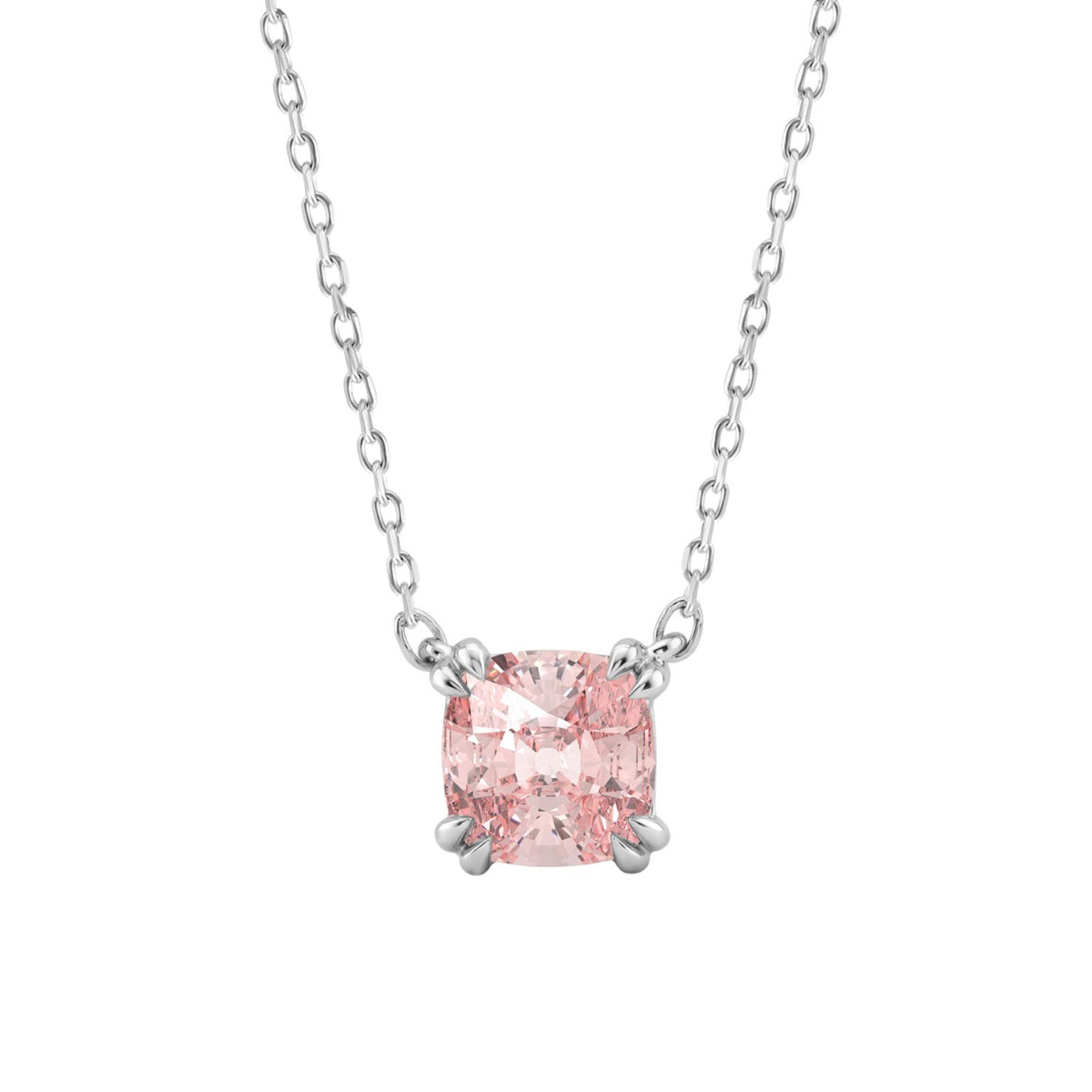ETERNAL BLUSH COLLECTION 14K WHITE GOLD 1.00CT CUSHION PINK DIAMOND LADIES PENDANT