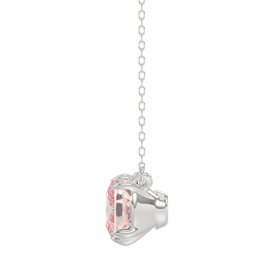 ETERNAL BLUSH COLLECTION 14K WHITE GOLD 1.00CT CUSHION PINK DIAMOND LADIES PENDANT