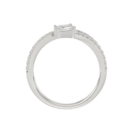 14K WHITE GOLD 1 1/4CT ROUND/LOZENGE DIAMOND LADIES RING