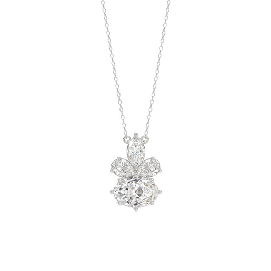 14K WHITE GOLD 1 1/2CT MARQUISE/PEAR/OVAL DIAMOND LADIIES PENDANT WITH CHAIN