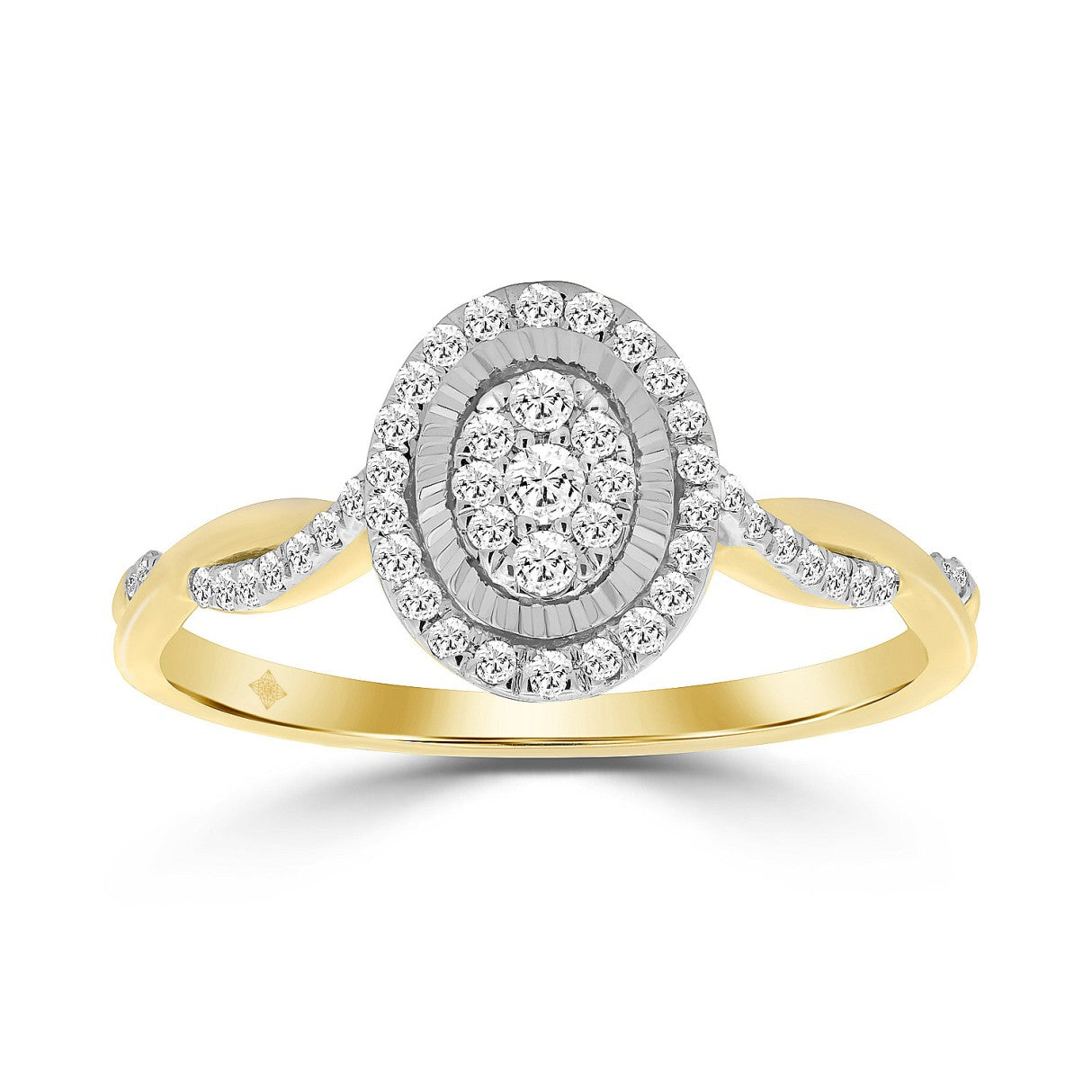 10K YELLOW GOLD 1/5CT ROUND DIAMOND LADIES RING
