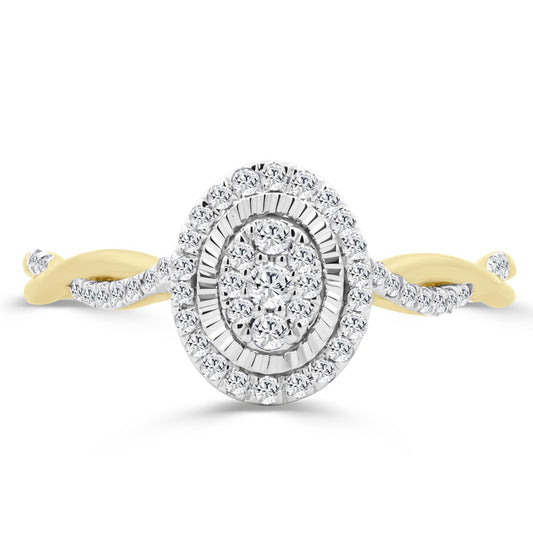 10K YELLOW GOLD 1/5CT ROUND DIAMOND LADIES RING