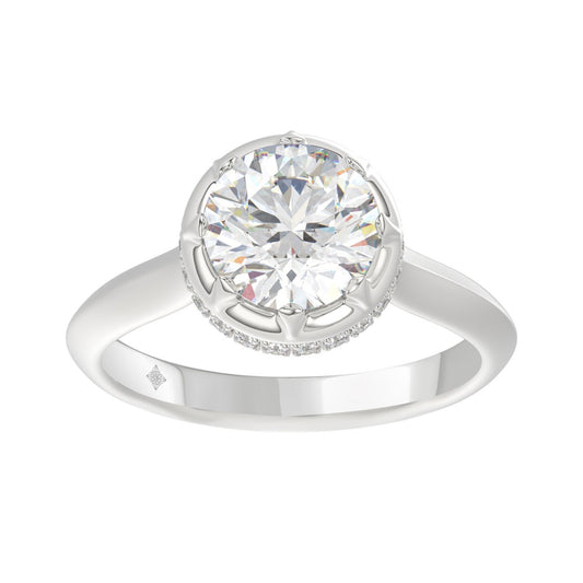 14K WHITE GOLD 2 1/2CT ROUND DIAMOND LADIES RING (CENTER STONE ROUND DIAMOND 2CT)