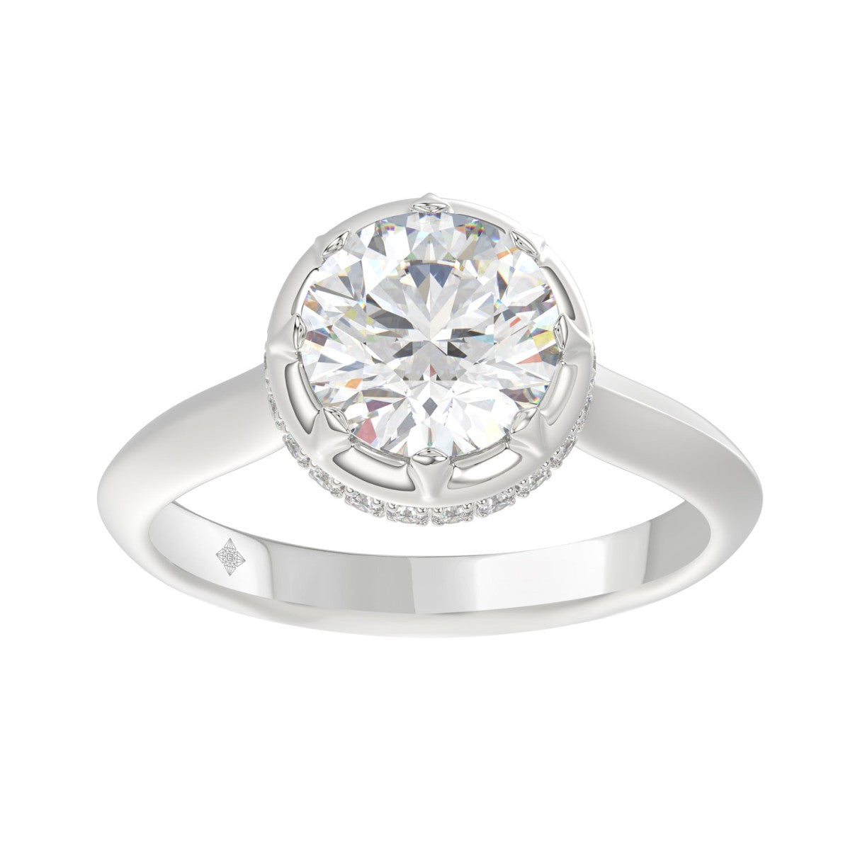 14K WHITE GOLD 2 1/2CT ROUND DIAMOND LADIES RING (CENTER STONE ROUND DIAMOND 2CT)