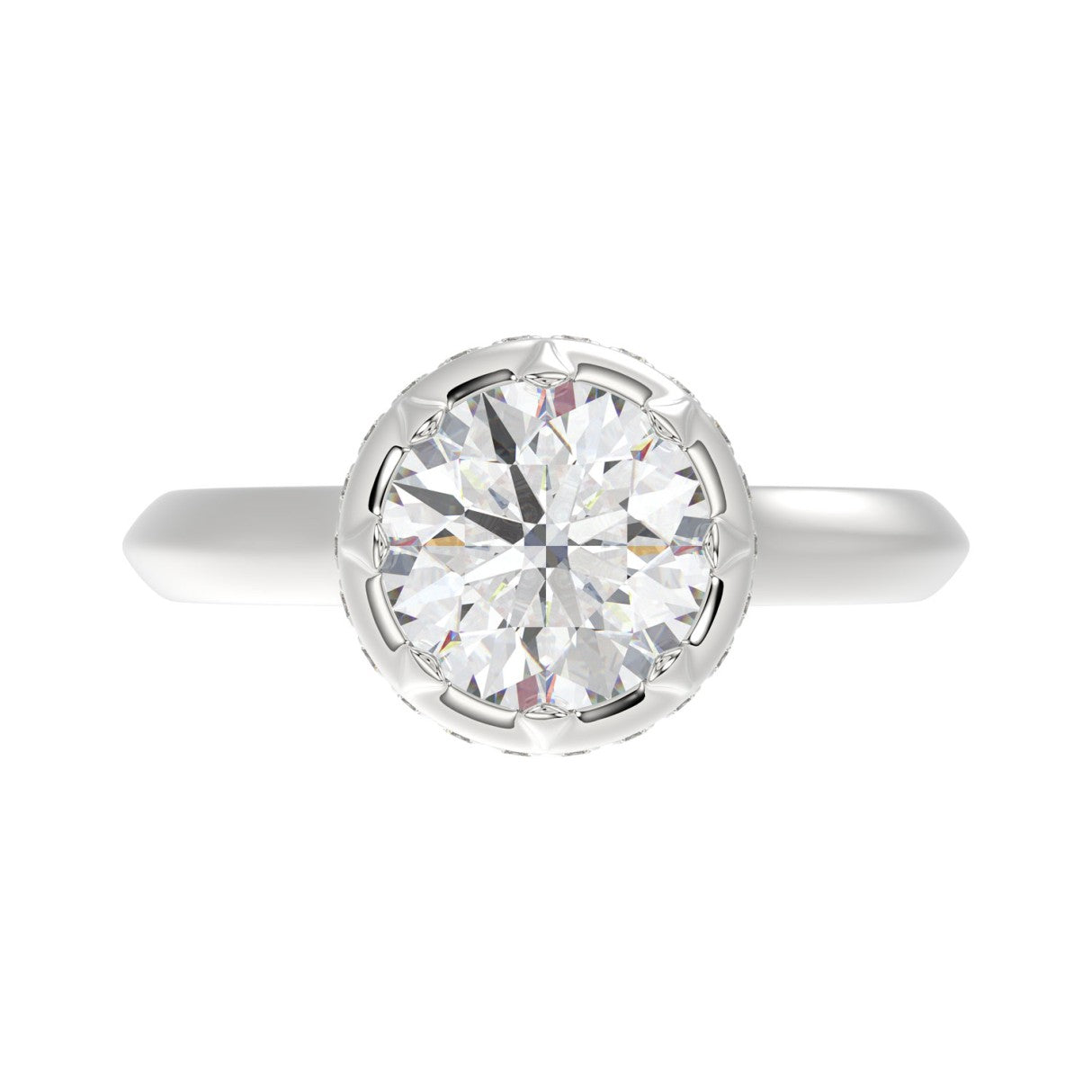 14K WHITE GOLD 2 1/2CT ROUND DIAMOND LADIES RING (CENTER STONE ROUND DIAMOND 2CT)