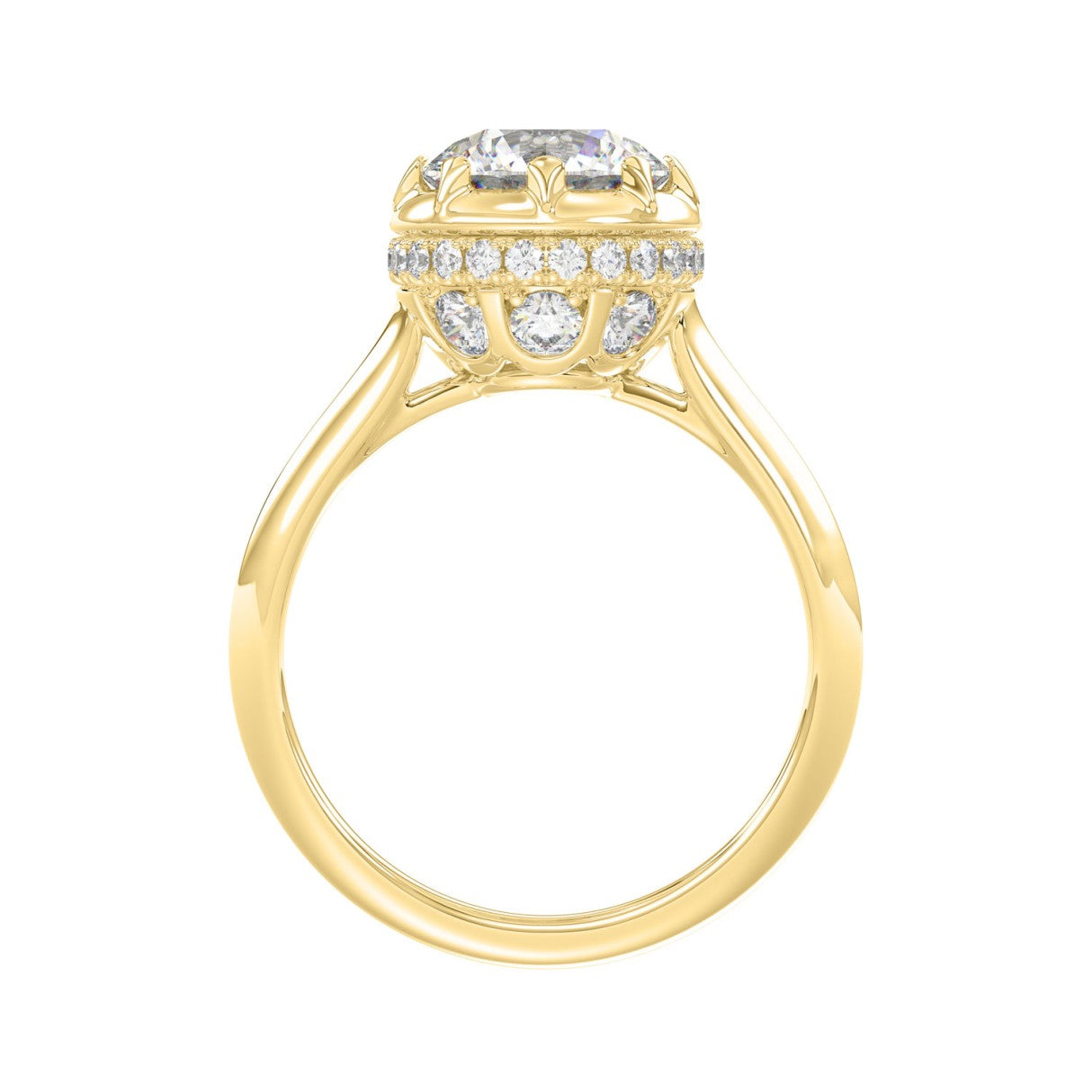 14K YELLOW GOLD 2 1/2CT ROUND DIAMOND LADIES RING (CENTER STONE ROUND DIAMOND 2CT)