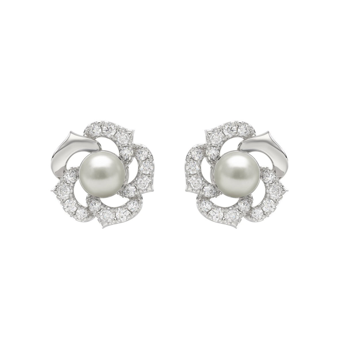 10K White Gold 1/4Ct Round Diamond & Pearl Drop Earrings For Women Classic Luxury Jewelry (Color F-G -Clarity Vs1/Vs2)