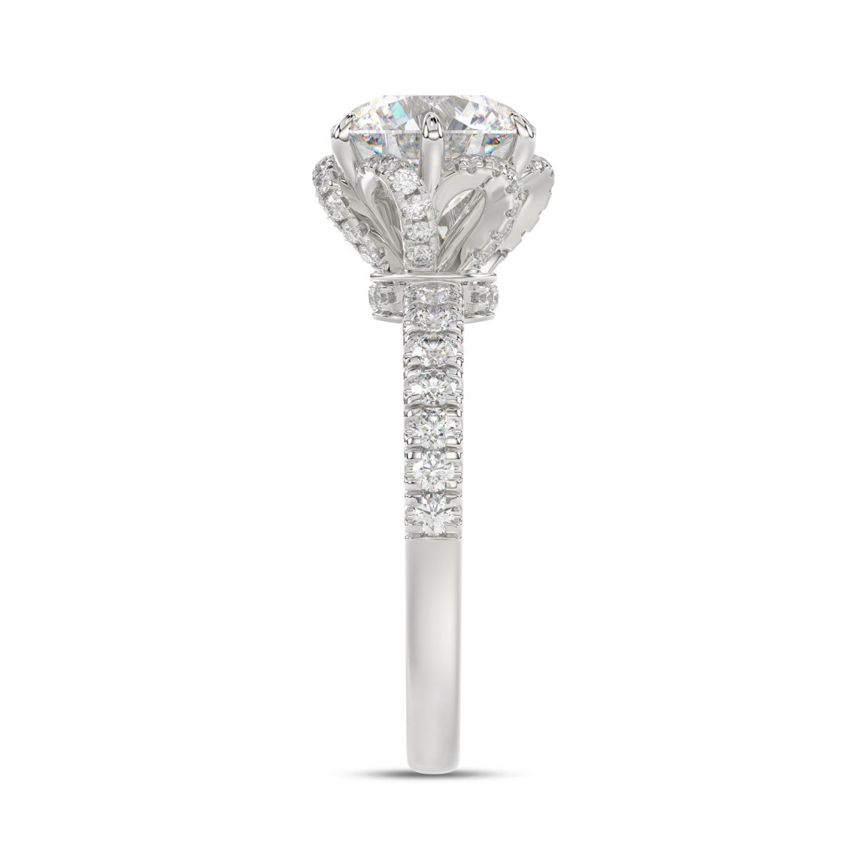 14K WHITE GOLD 2 1/2CT ROUND DIAMOND LADIES RING (CENTER STONE ROUND DIAMOND 2CT)