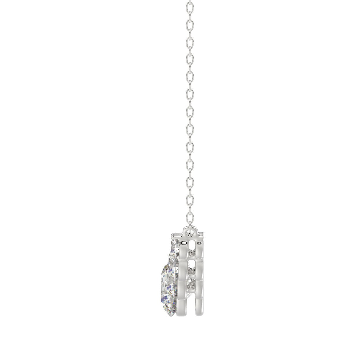 14K WHITE GOLD 1 3/4CT ROUND DIAMOND LADIES NECKLACE