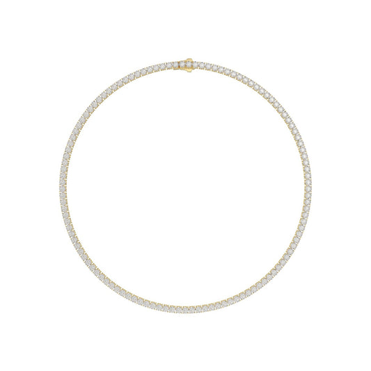 14K YELLOW GOLD 12.00CT ROUND DIAMOND MEN'S NECKLACE