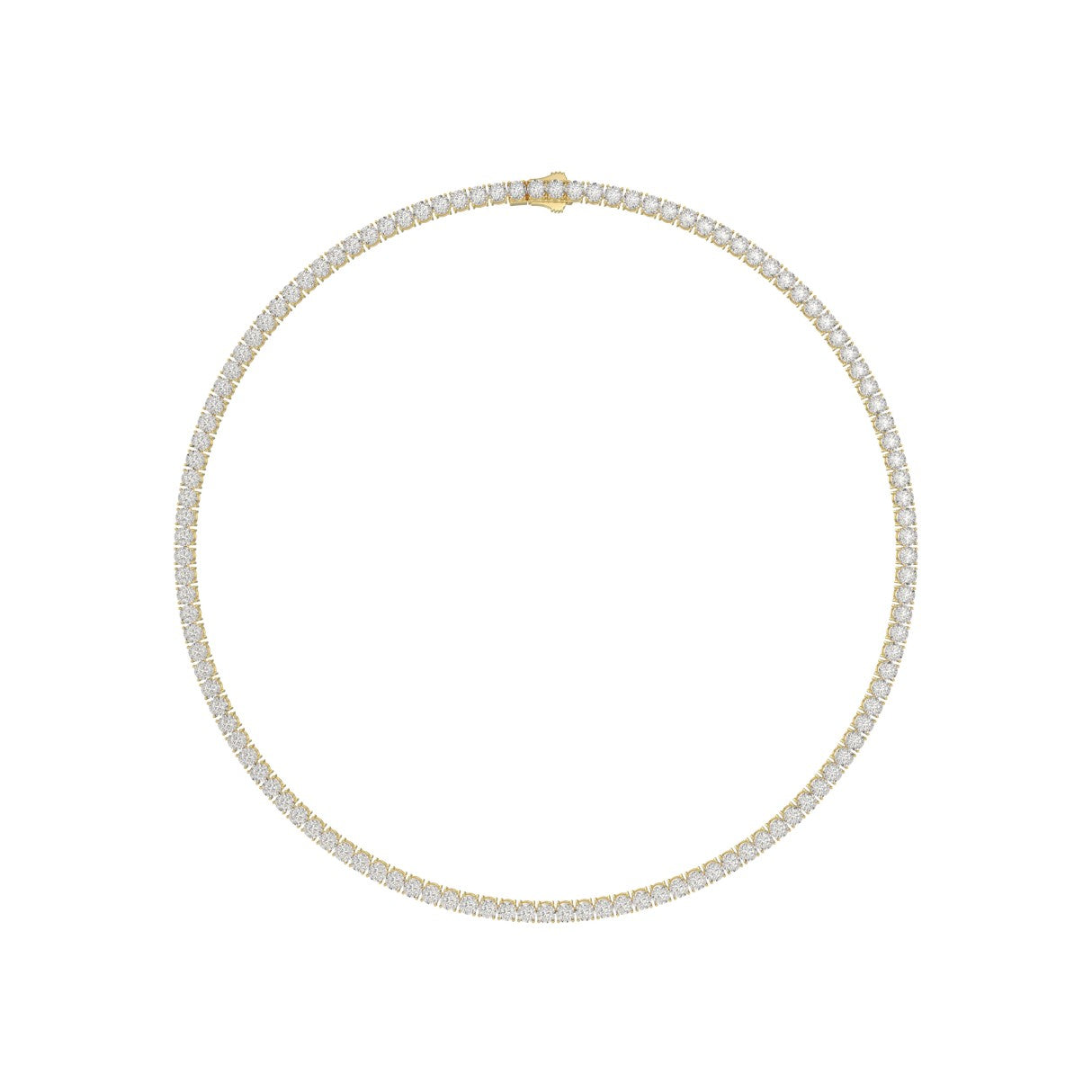 14K YELLOW GOLD 12.00CT ROUND DIAMOND MEN'S NECKLACE