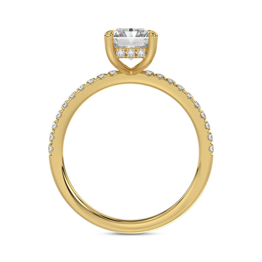 14K YELLOW GOLD 1 3/4CT ROUND/RADIANT DIAMOND LADIES RING (CENTER STONE RADIANT DIAMOND 1 1/2CT)