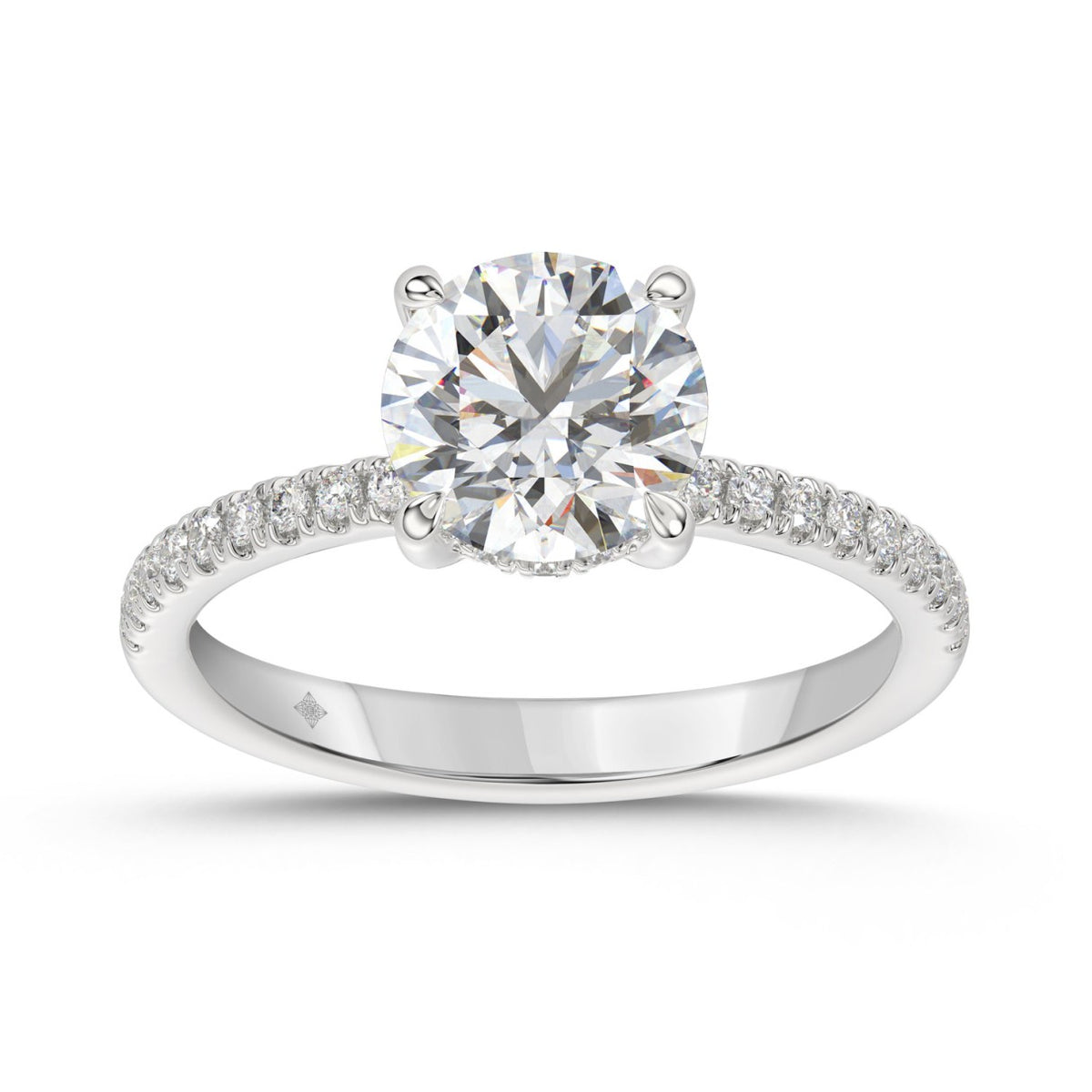 14K WHITE GOLD 1 3/4CT ROUND DIAMOND LADIES RING (CENTER STONE ROUND DIAMOND 1 1/2CT)