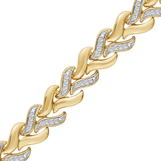 STERLING SILVER YELLOW 1/3CT ROUND DIAMOND LADIES BRACELET