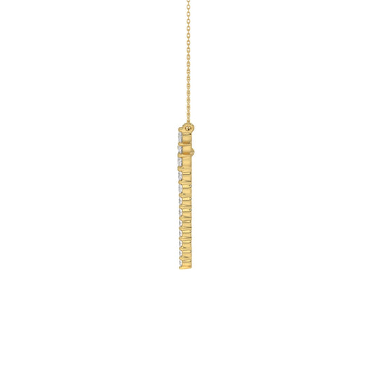 10K Yellow Gold 1/3Ct Round Diamond Y Shape Necklace Elegant Women Fine Jewelry (Color F-G -Clarity Vs1/Vs2)