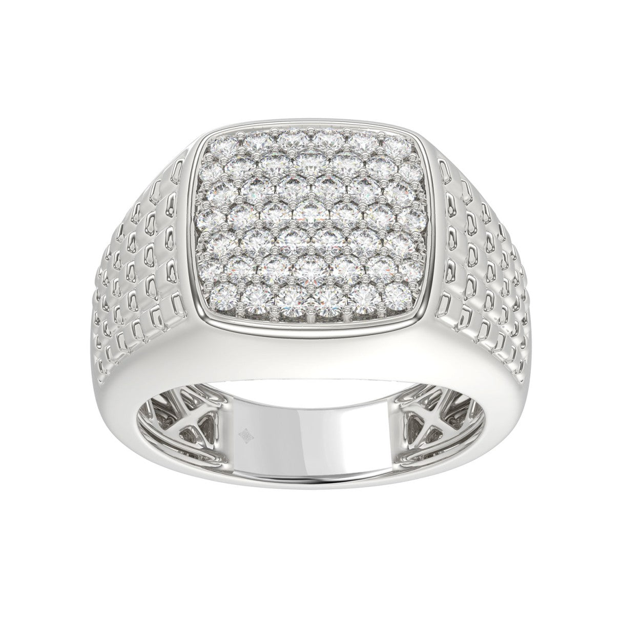 10K WHITE GOLD 1.00CT ROUND DIAMOND MEN'S RING