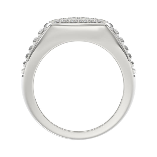 10K WHITE GOLD 1.00CT ROUND DIAMOND MEN'S RING